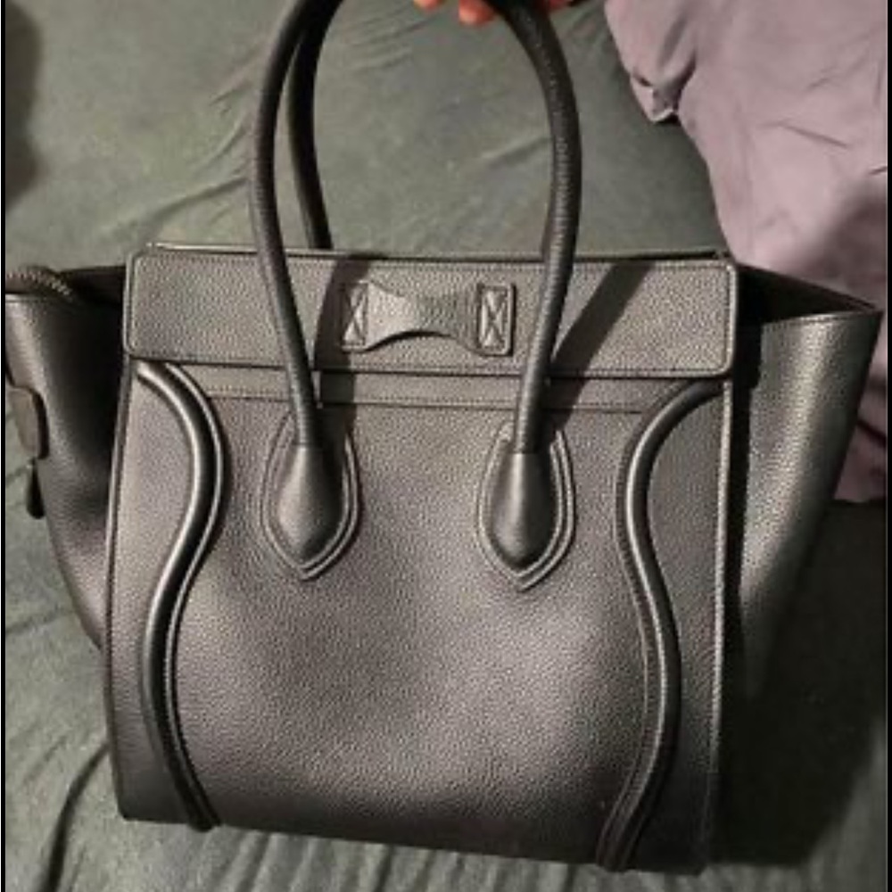 Mini luggage Celine handbag in drummed calfskin - Picture 3 of 5